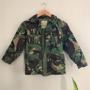 Vintage Kids Camo Jacket w Horse Patch | Size 7/8